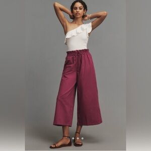 Anthropologie Linen Pull-On Pants - Brown